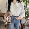 Повседневная женская рубашка Premium Sense of White Shirt Женская дизайнерская рубашка Sense Niche с длинными рукавами Универсальные шикарные топы Темперамент Элегантный модный топ