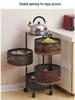 TEMU Round Multi-Layer Rotating Kitchen Rack - Floor-Standing Fruit and Snack Storage Basket