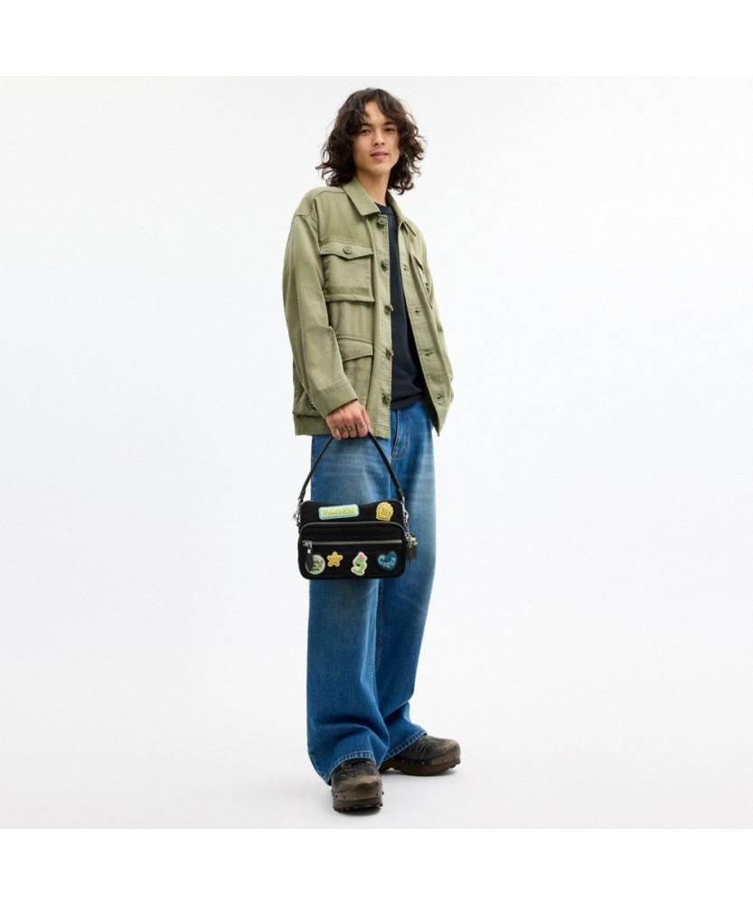Coach X Brain Dead Dakota Crossbody Bag In Signature Nylon With Patch Cfd99 Blc