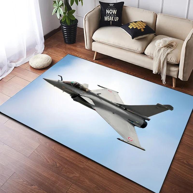 Нескользящий коврик-мат с изображением истребителя Rafale для прихожей, спальни, гостиной, ванной комнаты, напольный коврик, декор