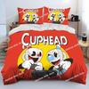 3D Печать Кружка Игры Cuphead Mugman Мультяшный Комплект Постельного Белья Мальчики Девочки Размер Твин Квин Кинг Пододеяльник Наволочка Постельное Белье Мальчики Взрослая Спальня