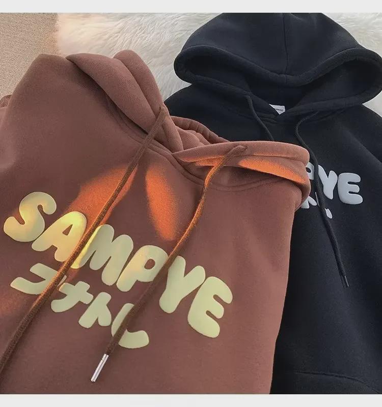 Unisex American Retro Velvet Hoodie: Oversized, Trendy Spring/Autumn 2023 Jacket