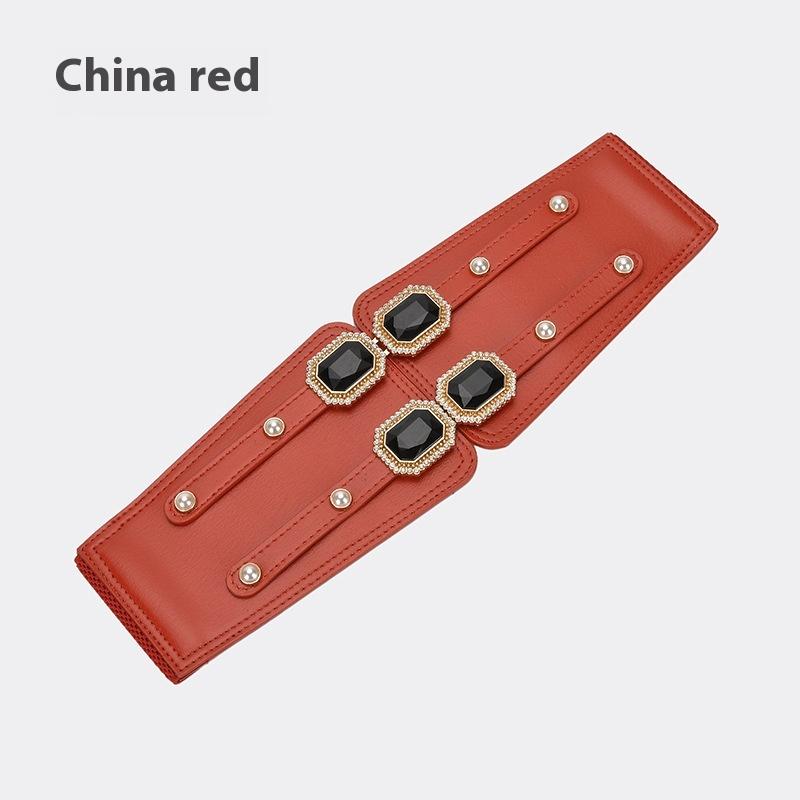 Пояс Женское платье Широкая талия Уплотнение Черный Декор с юбкой, эластичный пояс на талии, тонкий и простой