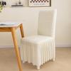 Seersucker Dining Chair Cover - European Style, One-Piece for Backrest & Seat, Home & Living Room Use