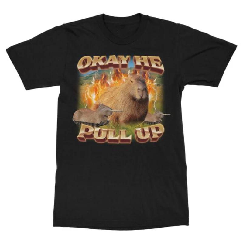 Cute Capybara Pattern T Shirts Funny Summer Short Sleeve 3D Funny Animals Printed Tshirt Casual Oversized Men Women O Neck Tees