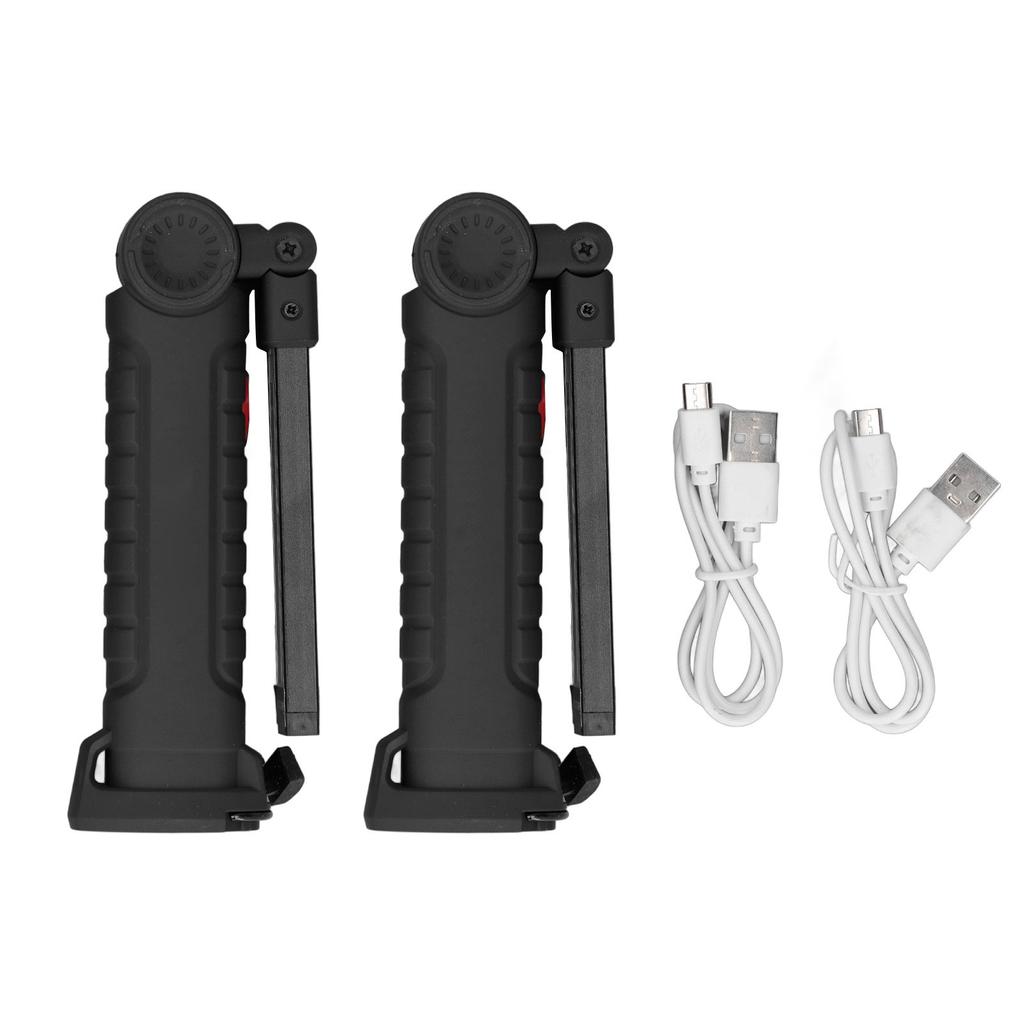 2 шт. Перезаряжаемый светодиодный рабочий свет с магнитной основой для улицы, многофункциональный, портативный, складной COB