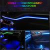 6/18 In 1 Car Interior Acrylic Guide Fiber Strip 18 In 1 Backlight Car Ambient Lights RBG 64 Color Decoration Atmosphere Lamp