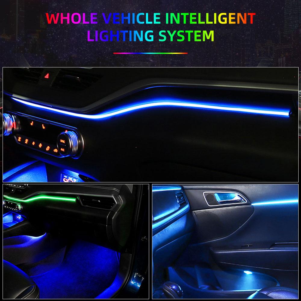 18-в-1 Светодиодные RGB-ленты для салона автомобиля Светодиодные ленты для освещения салона автомобиля Освещение салона автомобиля Освещение дверей Декоративная лампа для ног
