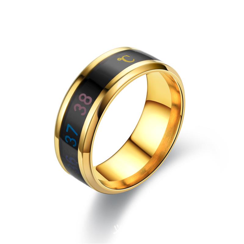 Stainless Steel Smart Temperature-Sensitive Couple Ring with Temperature Display