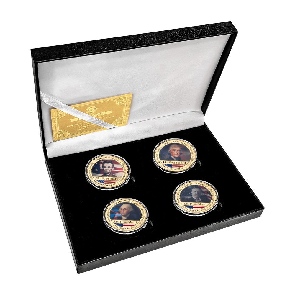 Presidential Mount commemorative coins, gold-plated and silver plated commemorative medals, enthusiasts collect commemorative gifts