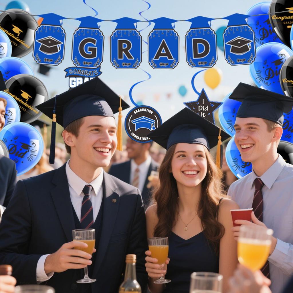 Graduation Season Themed Party Decoration Graduation Flag Honeycomb Ornaments