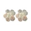 Temperament Exaggerated Flower Crystal Petal Stud Earrings Superfairy White Simple Personalized Earrings Ear Jewelry