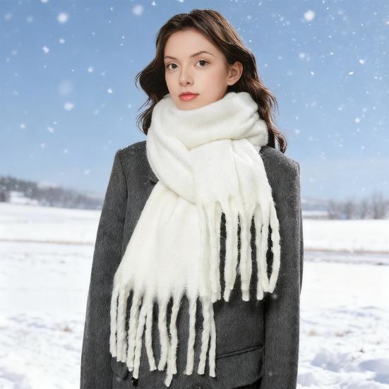 Women Scarf Extra Large Blanket Shawl Wrap Solid Color Oversized Thickened Winter Warm Shawl Wrap Cold Weather Accessory