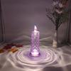 LED Candle Lights Romantic Rose Shadow Flameless Candles Lamp Elegant Crystal-like Pillar Candles for Home Decor Wedding Anniversary