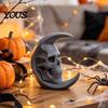 DIY Заготовки Черепов 3D Печатная Фигурка Луны, Готический Полумесяц и Уникальные Орнаменты Скульптура, Винтажная Настольная Статуэтка для Хэллоуина