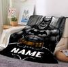 Custom Name Batman's Cityscape Flannel Blanket Throw Blanket Soft Warm Sofa Bed home Decor Unique Gift