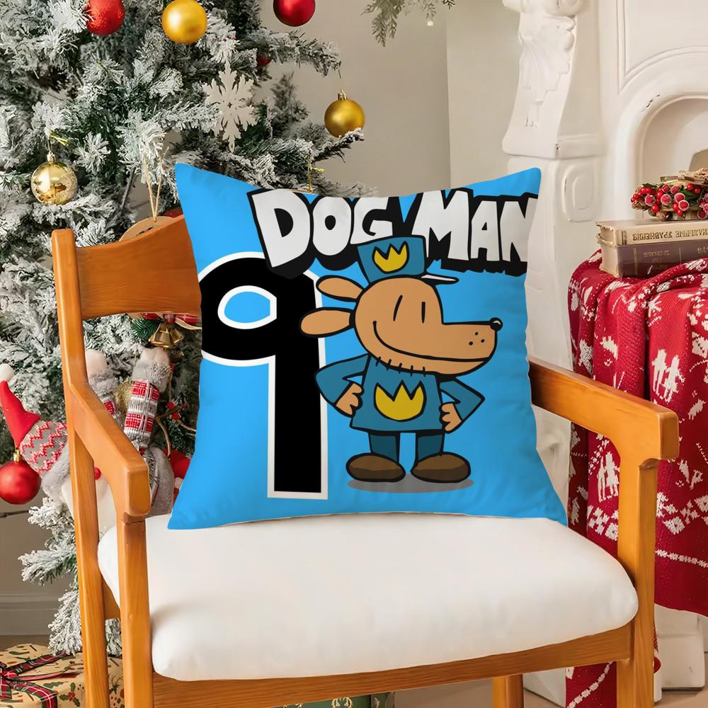 Comic Cartoon Dogmans Pillow Case Silky elegant Comfort Sofa Bed Invisible zipper