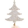 Christmas Tree Ornament Snowflake Plush Pendant Hanging Xmas Pendant with Feather Elements Sequins Bells Winter New Year Party Decor