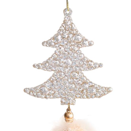 Рождественское украшение на елку Снежинка Плюшевая подвеска Подвеска для елки с перьями Пайетки Колокольчики Зимний новогодний декор для вечеринки