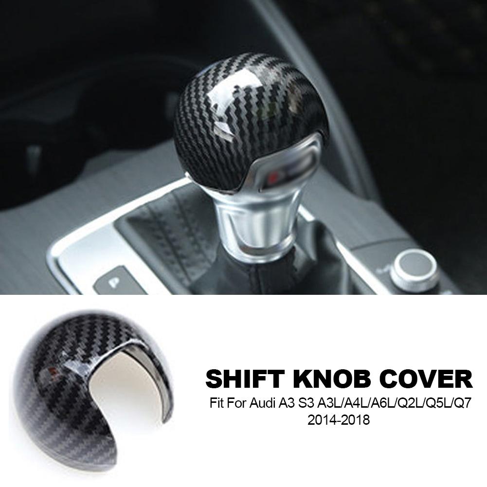 Carbon Fiber Pattern Gear Shift Knob Handle Trim Cover Sticker for A3 S3 A3L A4L A6L Q2L Q5L Q7 2014 2015 2016 2017 2018