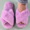 Fashion Women House Slippers Fur Fashion Warm Shoes Woman Slip On Flats Female Slides Cozy Home Furry Slippers