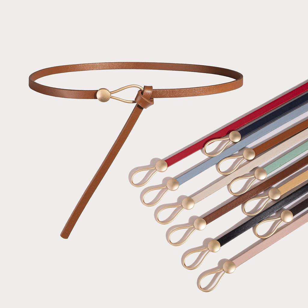 Тонкий пояс из ПУ с металлической пряжкой для повседневного платья и в стиле ретро