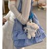 Клетчатая холщовая сумка, женская модная сумка-тоут, большая вместительная кружевная сумка