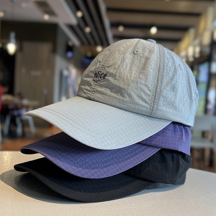 Sun hat sun duck women spring letter embroidered hat big head circumference summer quick-drying baseball cap men's small grid
