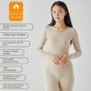 Women's Seamless Thermal Fleece Underwear Suit with Hyaluronic Acid - Slim Fit, Plus Size, Autumn Pants