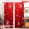 2pcs 2D Flat Printing Christmas Drapes Christmas Snowflake Red Fabric Without Electricity Party & Holiday Decor for Classroom