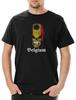 Classic Football Soccer Belgium Skull Flag Men's T-Shirt Belgium Soccer Fan