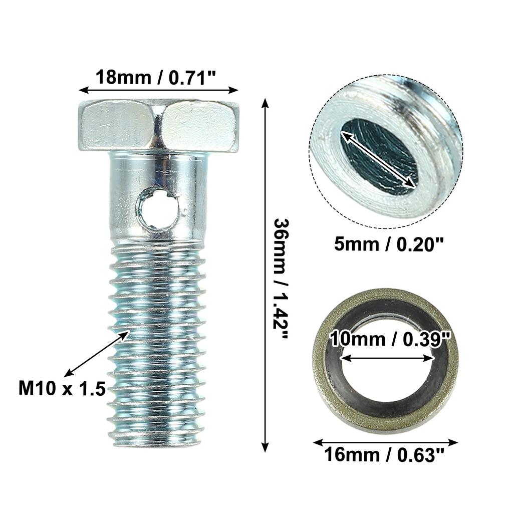 X AUTOHAUX 2 комплекта Универсальный Авто Болт Банджо Адаптер для Тормозного Фитинга с M10