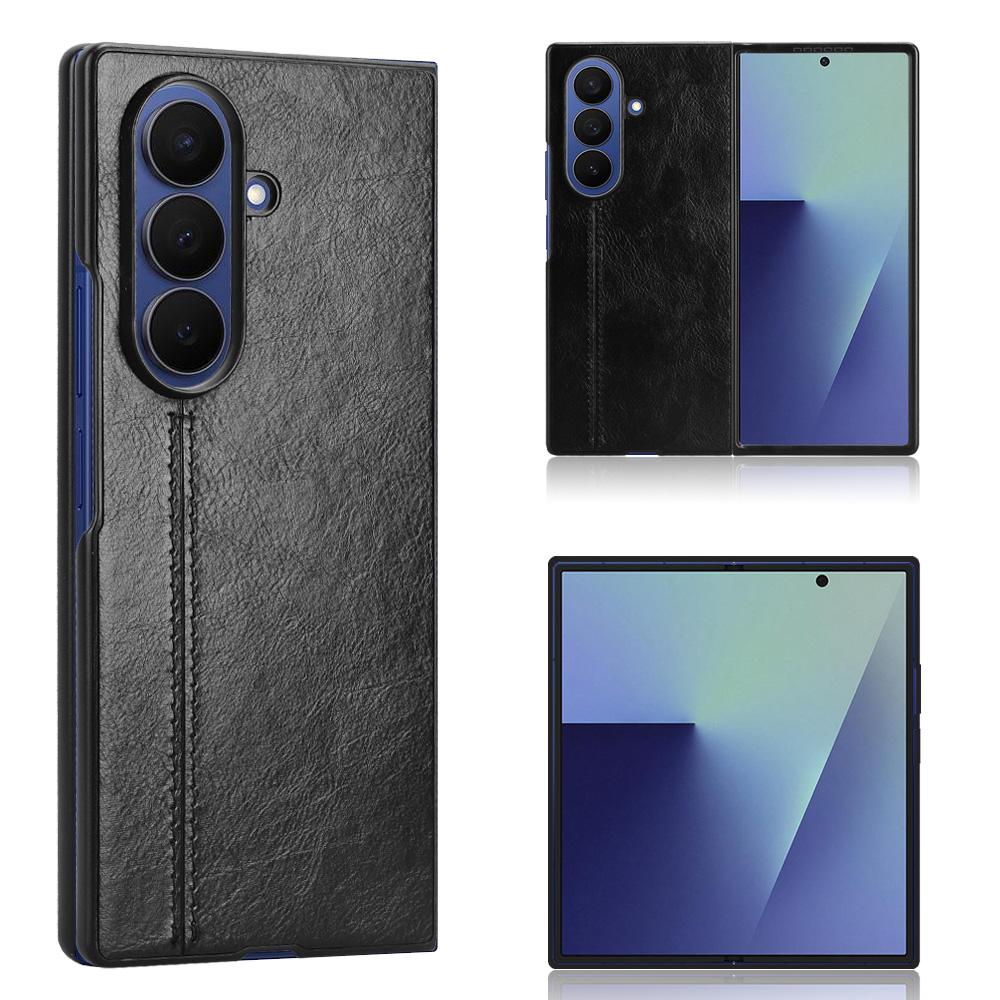 Для Samsung Galaxy Z Fold7 5G Чехол Линия Шва Покрытие из ПУ Кожи PC Чехол для Телефона
