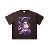 Хлопковая футболка унисекс Hensuki V1 Sayuki Print, 260 г/м², двойная пряжа, 32 счет, 100% хлопок, тяжелый хлопок