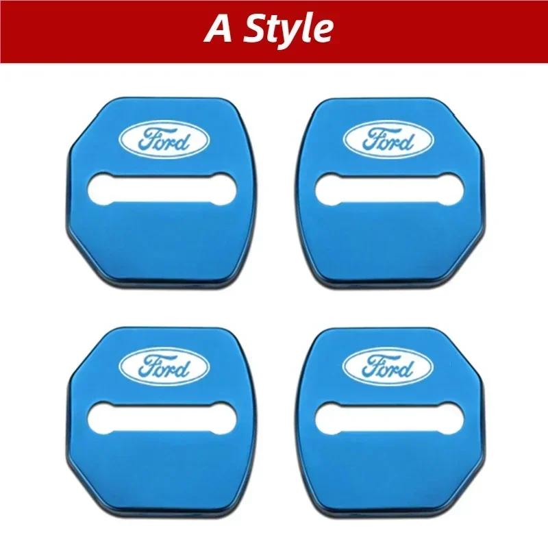 snpwz4 4Pcs Car Door Lock Logo Cover Decals for Ford Fiesta Focus Kuga Explorer Mondeo S-MAX Edge Taurus Territory Escort Escape