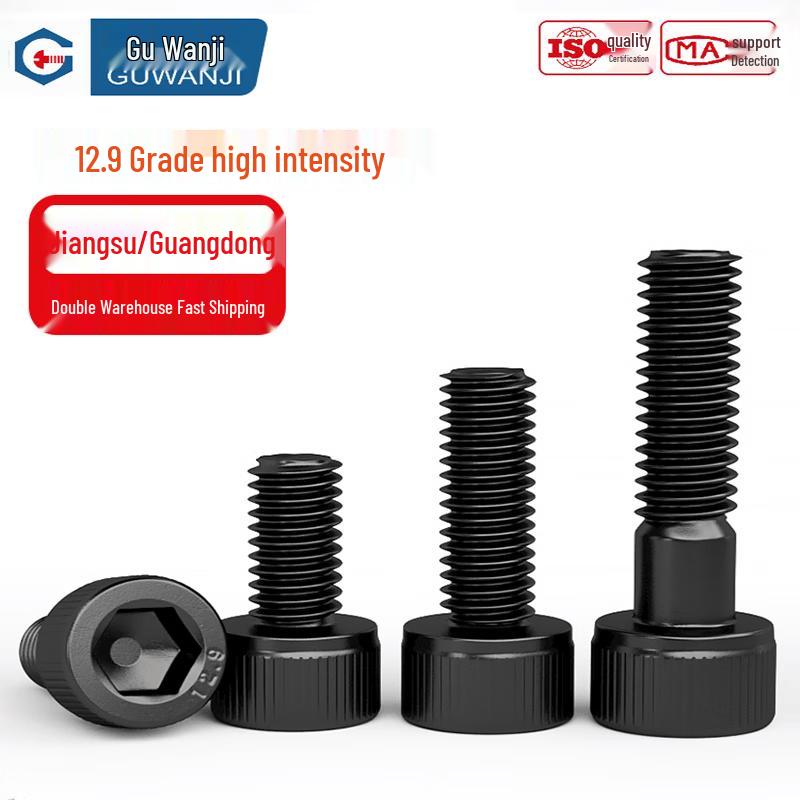 GUWANJI Grade 12.9 High-Strength Black Hex Socket Cap Screws