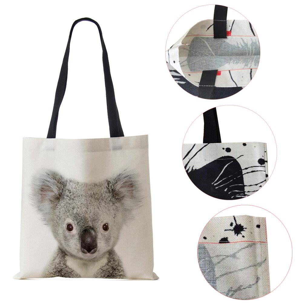 Милая Серия Животных Панда Коала Слон Принт Женская Сумка Повседневная Сумка-Тоут Сумка через Плечо Большая Вместимость KTY
