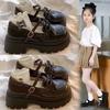 Girls Small Leather Shoes Retro British Style Platform Loafers 2025 Summer New Fashion Foreign Mary Jane Single Shoes
