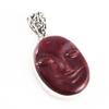 Подвеска из натурального красного яшмового камня в виде лица из стерлингового серебра 925 пробы 1,5 дюйма g8t38