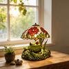 Настольная лампа Yousheng Лягушка и цветок Ручная работа Декор из смолы с теплым свечением Декоративный ночник для спальни гостиной Милый декор для дома на тему животных