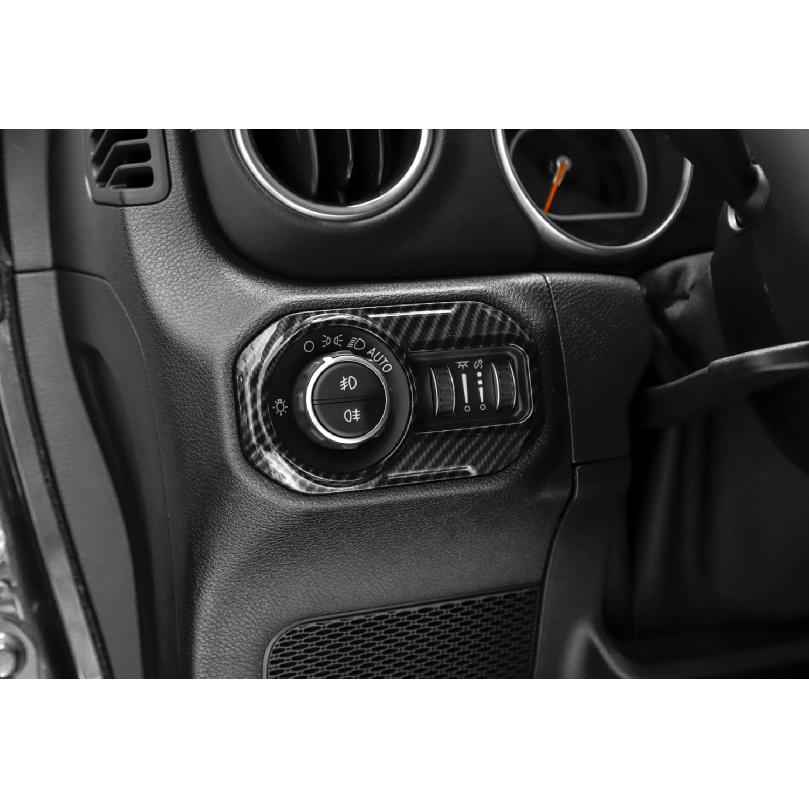 Car Headlight Switch Button Decoration Cover Stickers for Jeep Wrangler JL Gladiator JT 2018-2023 Interior Mouldings