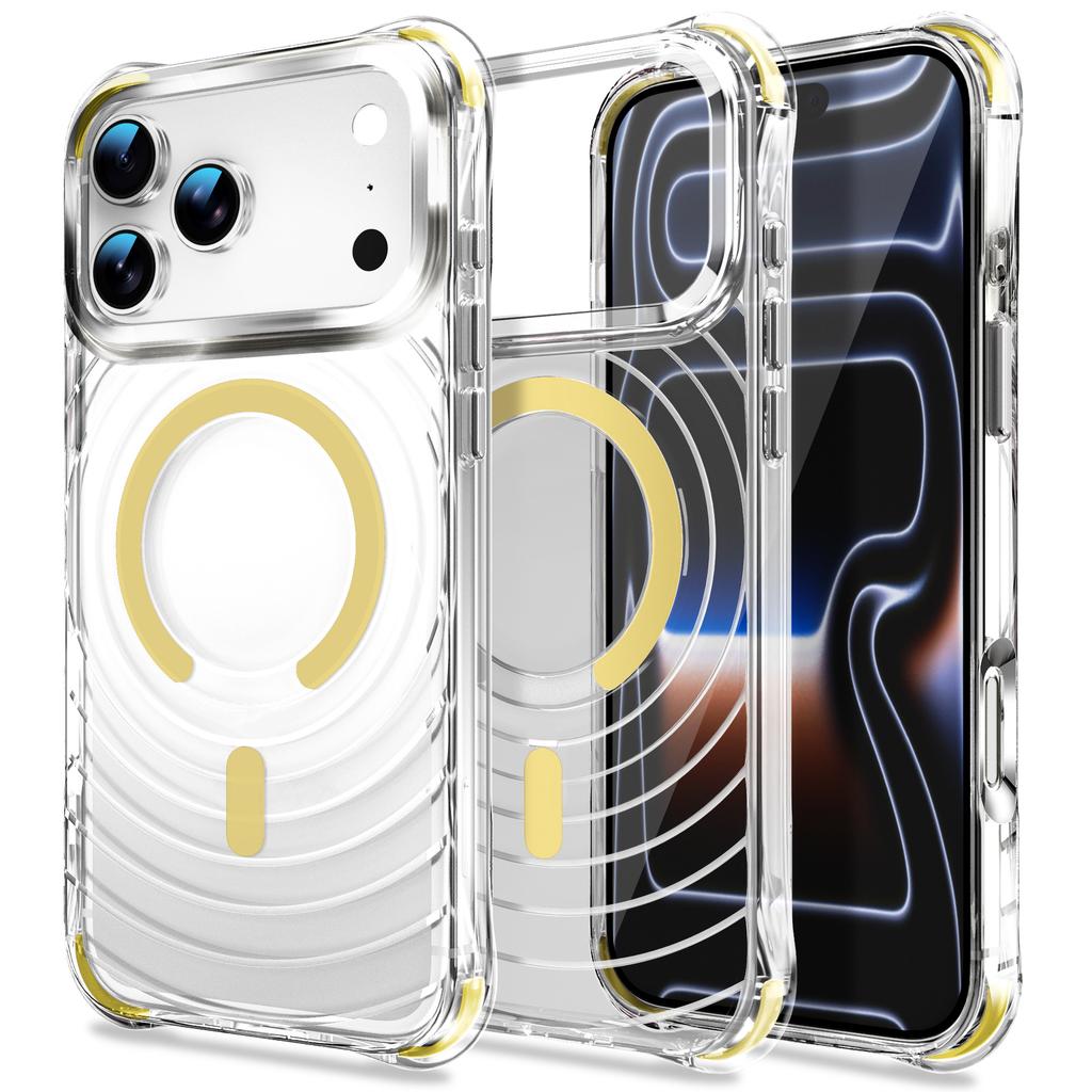 Применимо к чехлу для мобильного телефона iPhone18ProMax Apple 17 прозрачный с магнитной защелкой 16 с четырьмя углами защита от падения 15 комплектов
