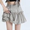 Юбка-фонарь трапециевидной формы с эластичной резинкой на талии для женщин, летние милые бандажные шорты с бантом, повседневная однотонная модная одежда Y2k