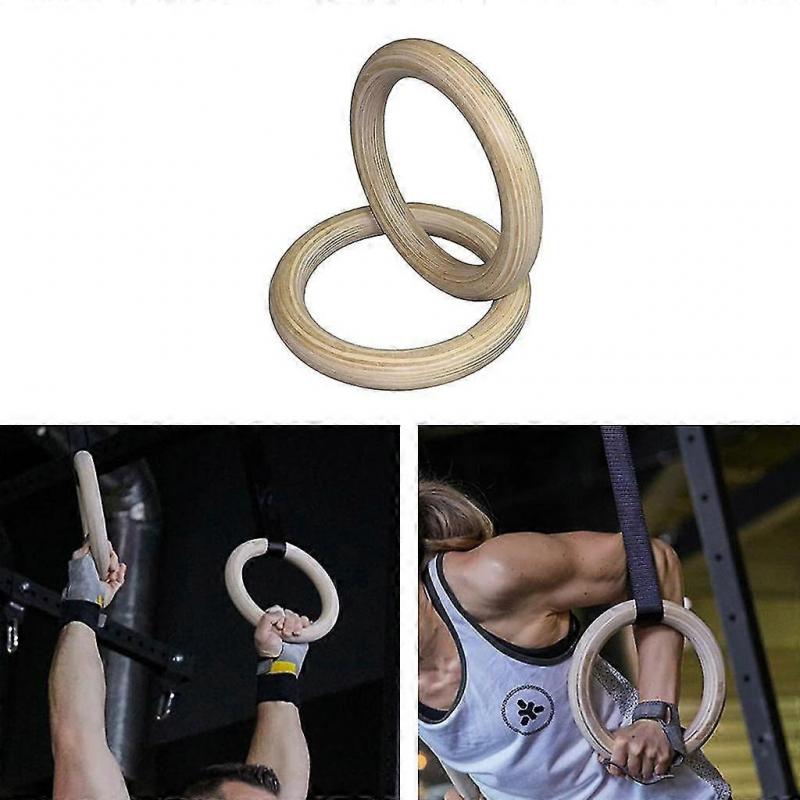 Wooden Gymnastic Rings Gym Training Ring Equipment For Body Strength Training