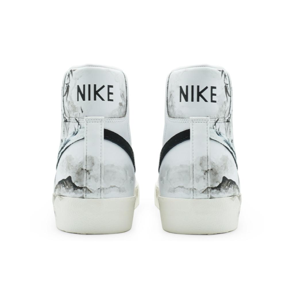 Nike Кроссовки Blazer Термостойкие Скользкие и Износостойкие Высокие Кеды для Скейтборда Унисекс Черно-Белые BQ6806-100(Команда256-)