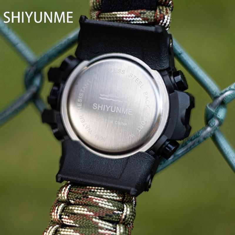 Мужские военные часы SHIYUNME G-Style Водонепроницаемые с хронографом, светодиодным электронным компасом, для активного отдыха, мужские часы Relogios Masculino