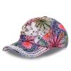 Новая мода женская бейсболка с разноцветным принтом, украшение из жемчуга, повседневные кепки, регулируемые летние шляпы для отдыха на открытом воздухе