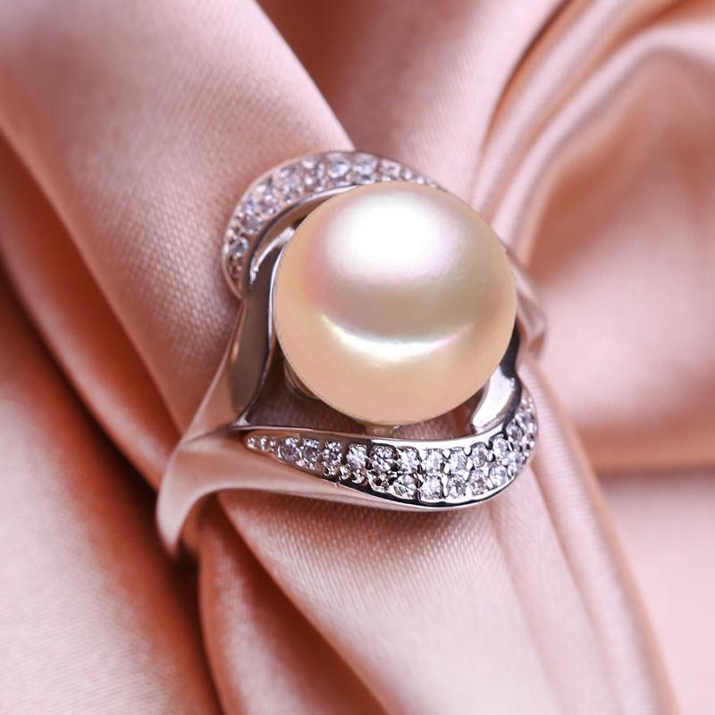 seniko Модное женское кольцо с пресноводным жемчугом и сверкающими кубическими цирконами