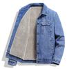 Winter Thickened Casual Men's Cashmere Denim Coat Lamb Cashmere Lapel Top Large Size Trend Men's Wear
