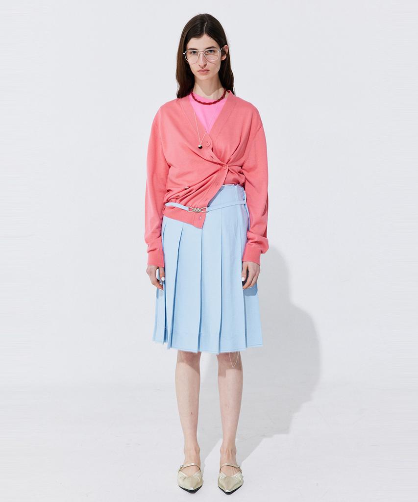 Bundercammer Raw-Cut Pleats Skirt_Light Blue